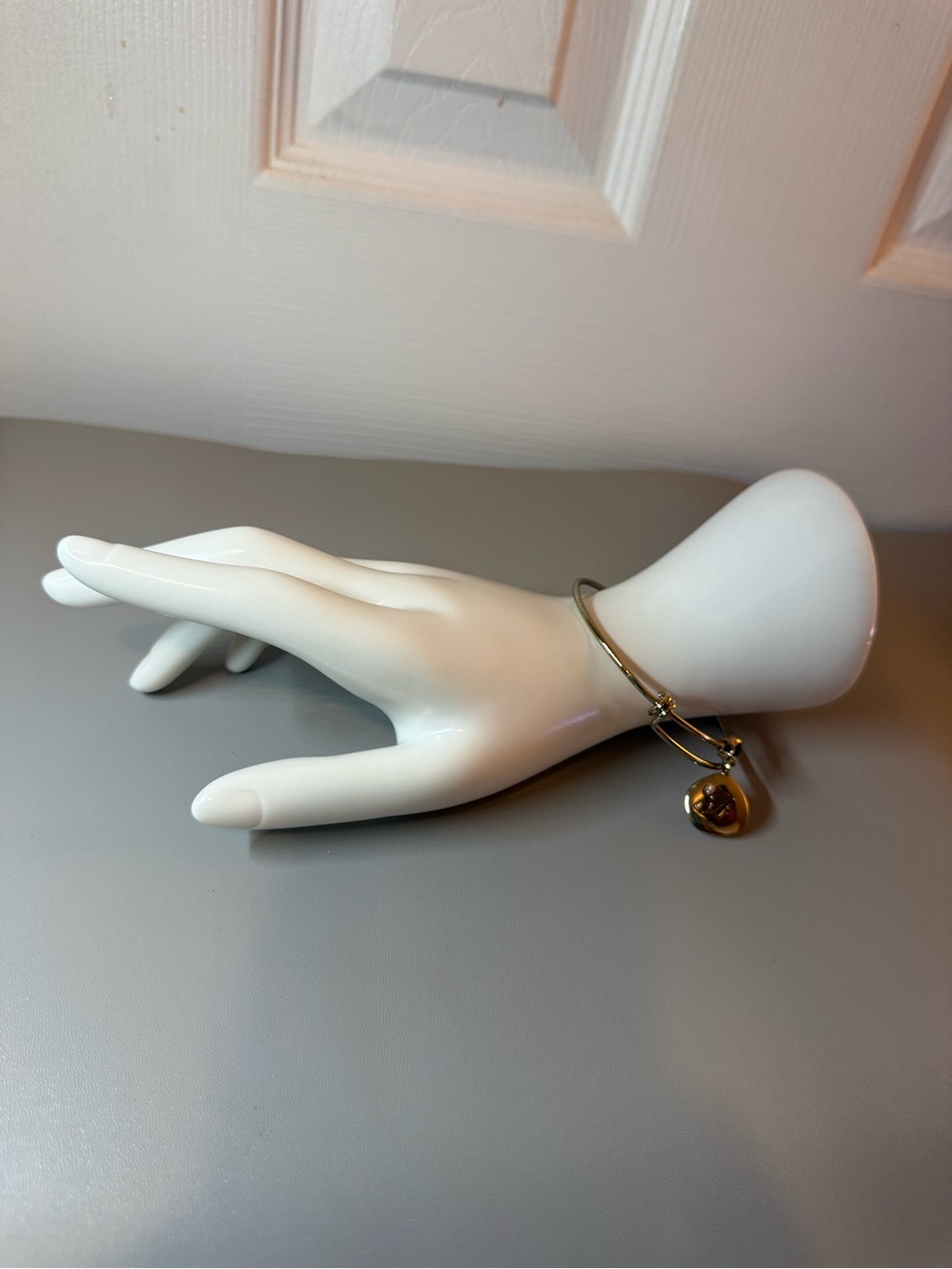 Gold Tone Initial A Charm Adjustable Bangle Bracelet 🗽🖤
